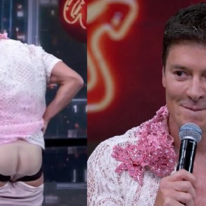 Rodrigo Faro gera polêmica com cena inusitada no Domingão com 'désirée' à mostra