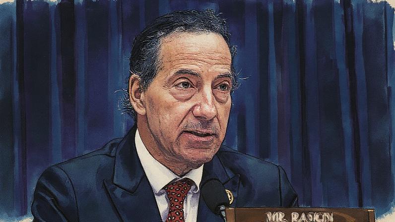 O representante dos EUA, Jamie Raskin, fala durante uma audiência do Comitê de Supervisão da Câmara dos Representantes sobre a tentativa de assassinato do ex-presidente Donald J. Trump. (Foto: Mostafa Bassim | Anadolu | Getty Images)