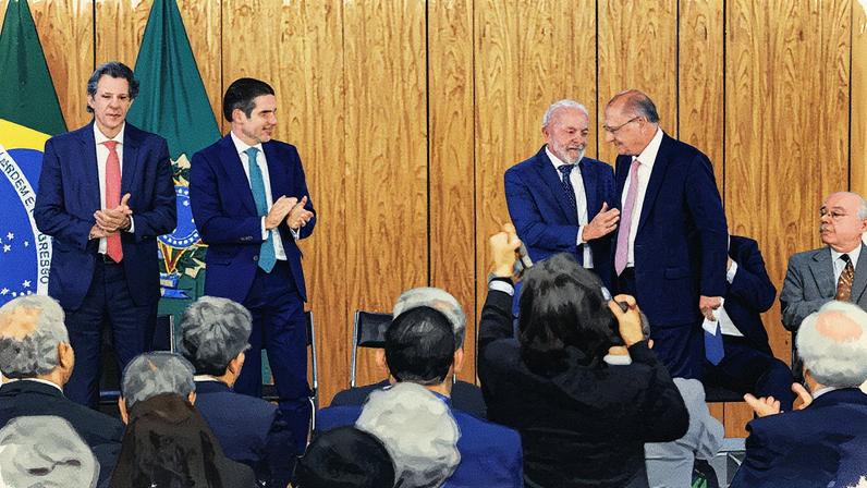 Fernando Haddad, Hugo Motta, Lula e Geraldo Alckmin (Foto: REUTERS/Adriano Machado)