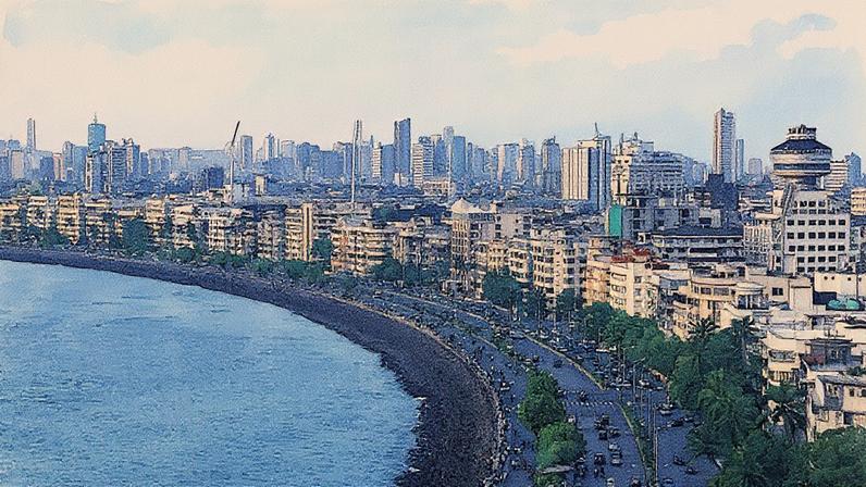 Vista noturna do Marine Drive, colar de pérolas, praias de Juhu e Chowpatty (Foto: Grant Faint | The Image Bank | Getty Images)