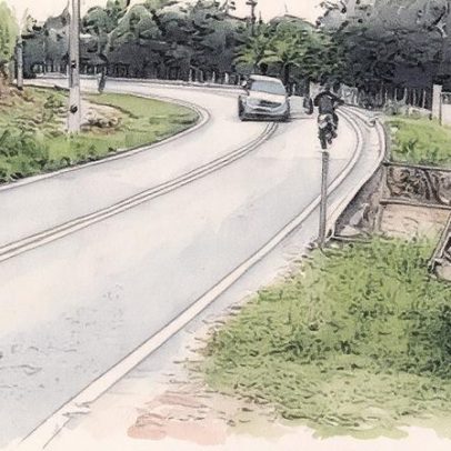 Motociclista desvia de pneu solto e evita acidente grave na estrada