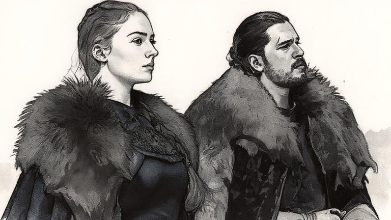 Sophie Turner e Kit Harington como Sansa Stark e Jon Snow em 'Game of Thrones' (Foto: HBO/Divulgação)