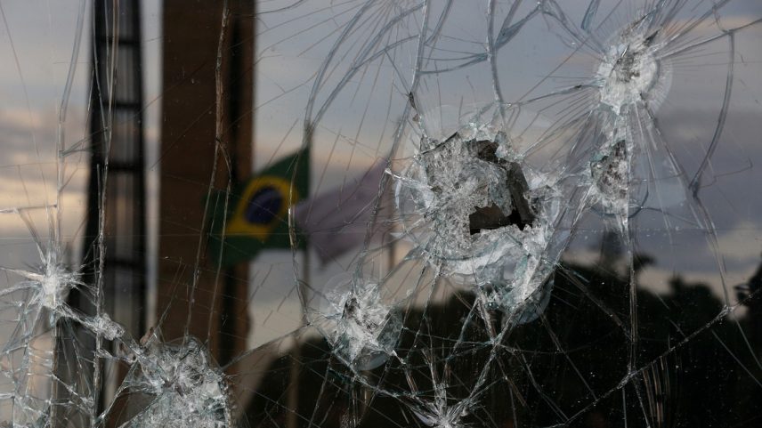 Estrago deixado no prédio do Supremo Tribunal Federal (STF) após os atentados de 8 de janeiro (Foto: Cristiano Mariz/Agência O Globo)