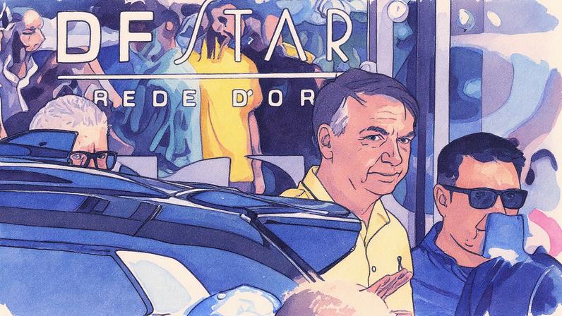 O ex-presidente Jair Bolsonaro chega a hospital em Brasília para realizar exames (Foto: Pedro Ladeira/Folhapress)