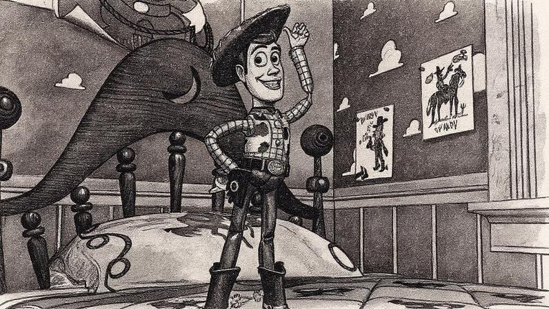 Woody, o personagem de Toy Story, em sua roupa de cowboy, com chapéu e cinto, posando em um fundo colorido (Foto: Reprodução)