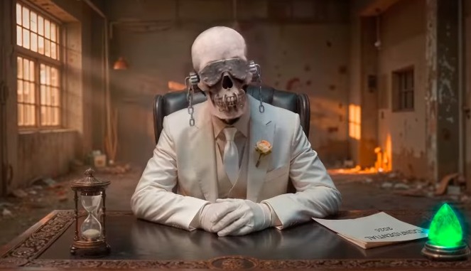 Vic Rattlehead, o mascote do Megadeth, no anúncio da aposentadoria da banda (Foto: Reprodução)