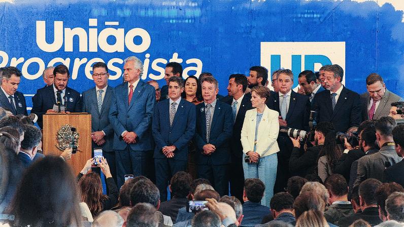 Presidente do União Brasil, Antonio Rueda, discursa em evento de lançamento da federação União Progressista, aliança entre União Brasil e PP (Foto: Renato Araújo/Divulgação Câmara dos Deputados)