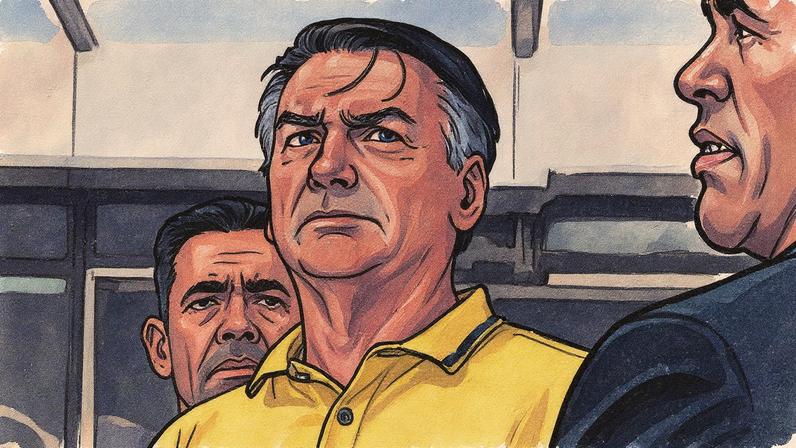 Ex-presidente Bolsonaro sai do hospital em Brasília, no último sábado, após se submeter a exames médicos autorizados pelo juiz. (Foto: Andre Borges/EFE)