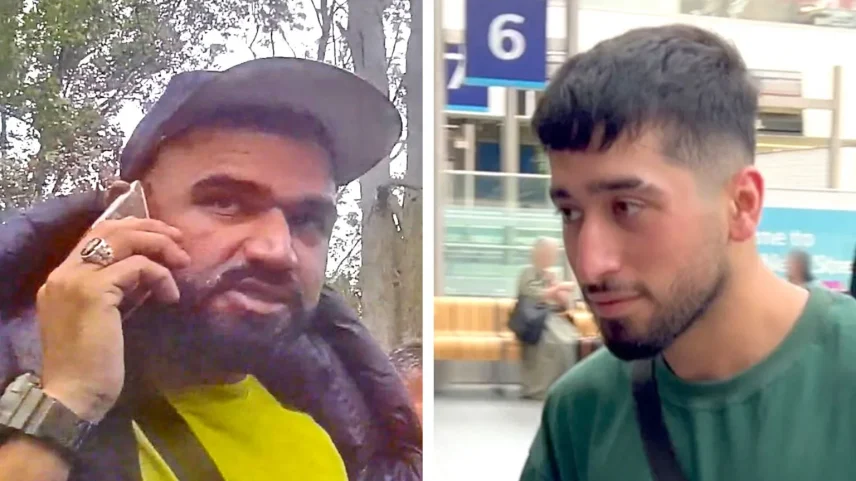 A equipe da BBC filmou o membro sênior da gangue, Abdullah, no norte da França - e outro homem em uma estação movimentada do Reino Unido. (Foto: BBC)