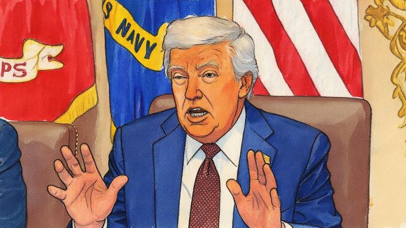 Presidente dos Estados Unidos, Donald Trump, discute a aceleração da deportação de migrantes ilegais (Foto: Reprodução)