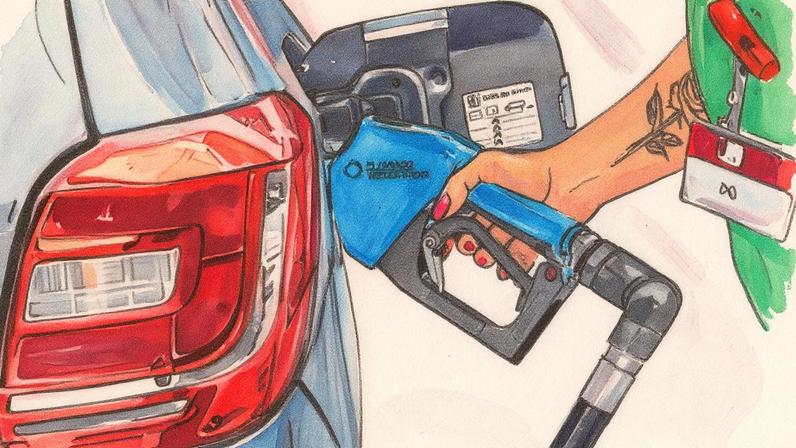 Carro é abastecido com combustível em posto de gasolina (Foto: Guito Moreto / Agência O Globo)