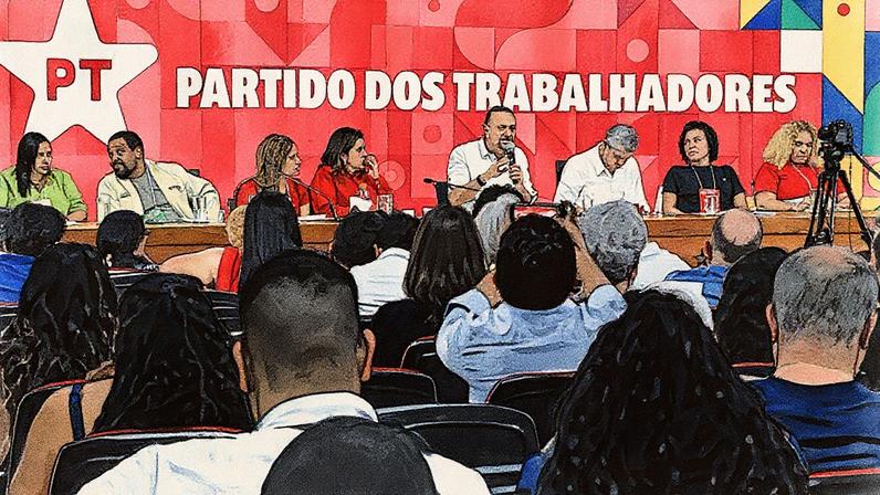 Reunião do diretório do PT em 23 de agosto de 2025 (Foto: Divulgação/PT)