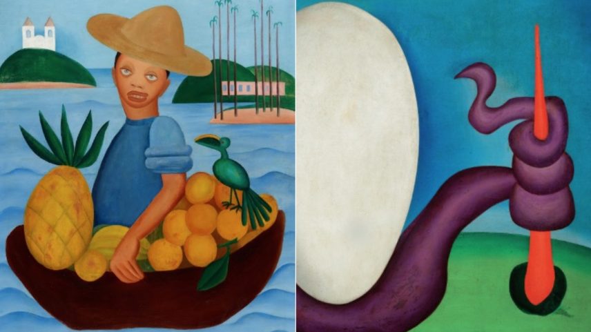 Obras de Tarsila do Amaral em exposição no MAM (Foto: Divulgação)