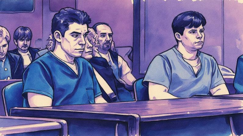 Erik Menendez, à esquerda, e seu irmão, Lyle, atiraram fatalmente em seus pais em sua casa, em Beverly Hills (Foto: Ted Soqui/The New York Times)