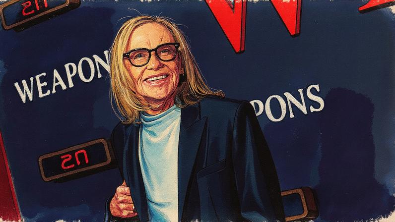 Amy Madigan na estreia do filme 'Weapons' em Los Angeles, no dia 31 de julho (Foto: Reprodução)