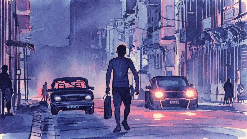 Um homem caminha por uma rua durante um apagão geral em Havana, em 14 de março de 2025. Cuba sofreu outro apagão geral em 14 de março de 2025, causado por uma falha em seu sistema elétrico nacional, informou o Ministério de Energia e Minas (Foto: YAMIL LAGE / AFP/AFP Photo)