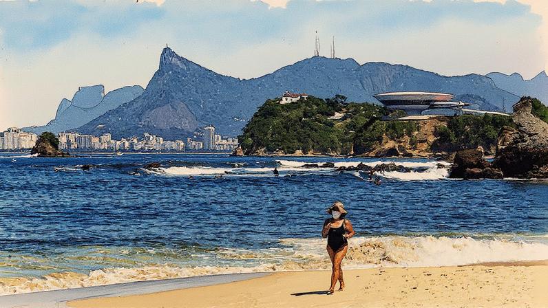 Praia de Icaraí em Niterói, com areia e mar visíveis (Foto: Reprodução)