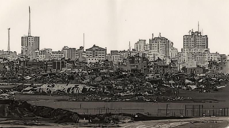 Edifícios destruídos na Cidade de Gaza. (Foto: Reprodução)