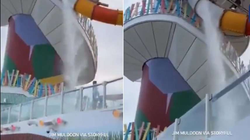 Acidente em toboágua de cruzeiro luxuoso assusta passageiros e interrompe atração (Foto: Reprodução vídeo)