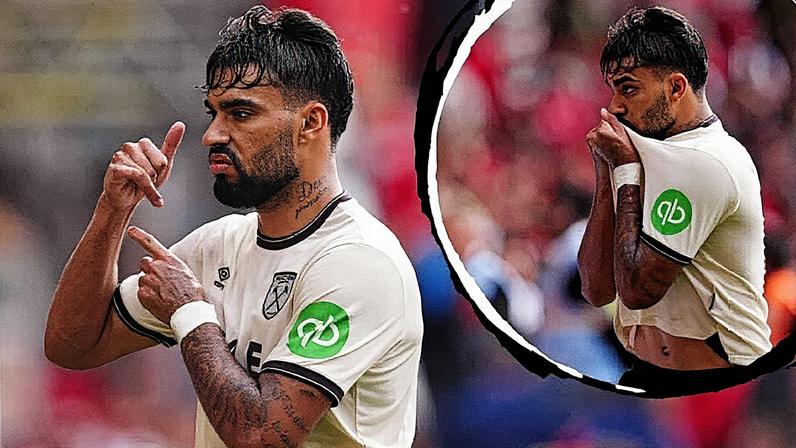 Lucas Paquetá marca um dos gols na vitória do West Ham por 3 a 0 contra o Nottingham Forest (Foto: Reprodução)