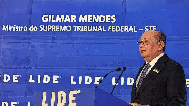 Ministro do STF Gilmar Mendes participa em evento do grupo empresarial Lide (Foto: Evandro Macedo/Divulgação Lide)