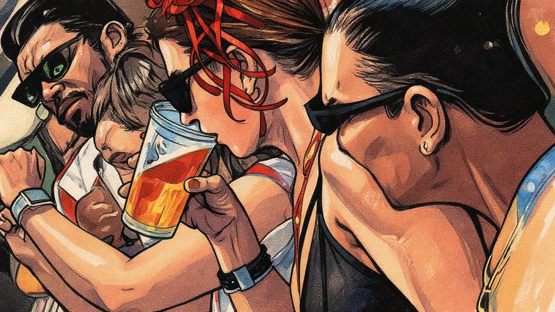 Mulher bebe cerveja durante desfile de bloco de rua no Carnaval, na cidade de São Paulo - 02.mar.25 (Foto: Bruno Santos/Folhapress)