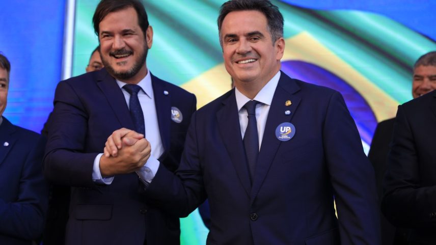 Os presidentes do União Brasil, Antonio Rueda, e do PP, Ciro Nogueira, durante lançamento de federação: caciques ainda precisam aparar arestas nos estados (Foto: Progressistas/Divulgação)