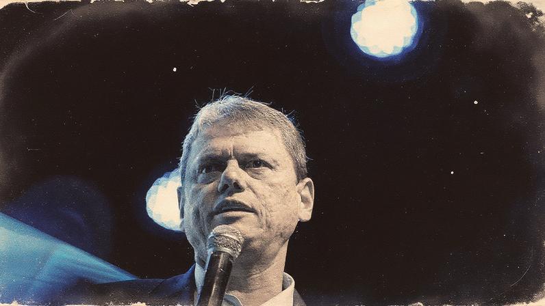 Governador de São Paulo, Tarcísio de Freitas, durante evento para marcar um ano da privatização da Sabesp (Foto: Pablo Jacob - 23.jul.2025/Governo de SP)