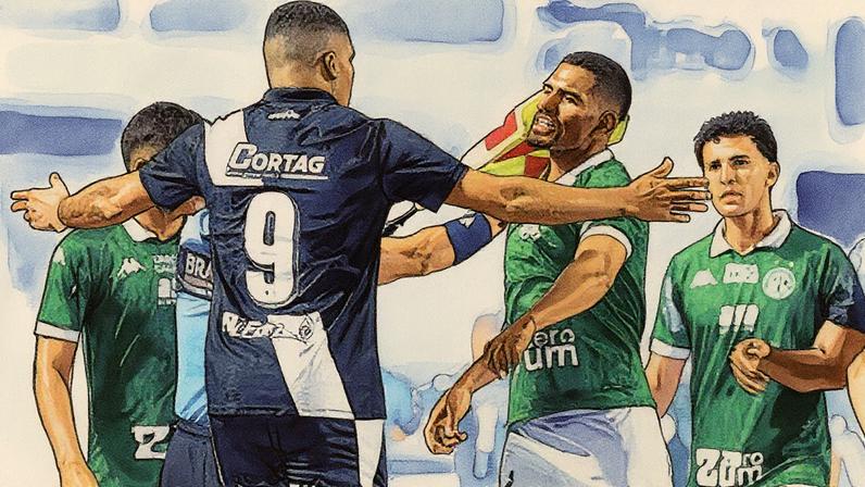 Ponte Preta e Guarani em campo durante jogo da Série C (Foto: Reprodução)