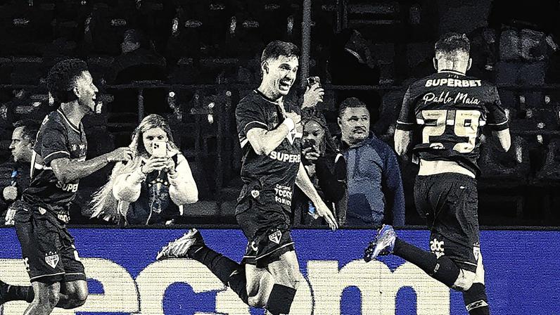Pablo Maia, Bobadilla e Marcos Antônio comemoram gol do São Paulo (Foto: Werther Santana/Estadão)