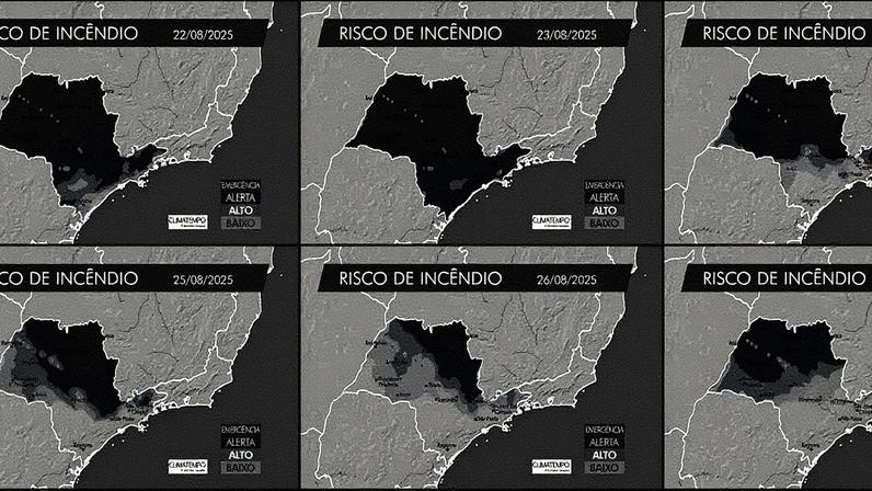 Defesa Civil do Estado de São Paulo alerta para risco de incêndio nos próximos dias. (Foto: Divulgação/Defesa Civil do Estado de SP)