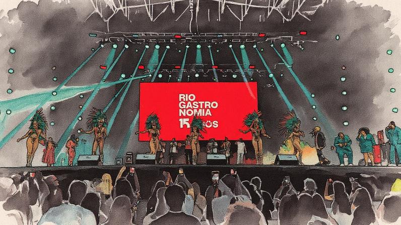 Bateria da Grande Rio encerra segundo fim de semana do Rio Gastronomia em ritmo de samba (Foto: Lucas Tavares)
