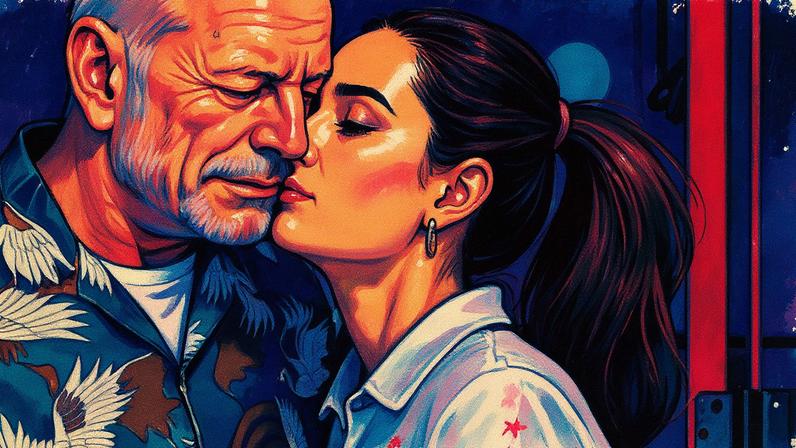 Bruce Willis e sua esposa Emma Heming Willis posam juntos para a foto (Foto: Reprodução)