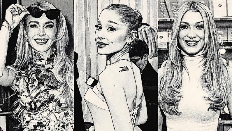 Lindsay Lohan, Ariana Grande e Bella Hadid (Foto: Getty Images)