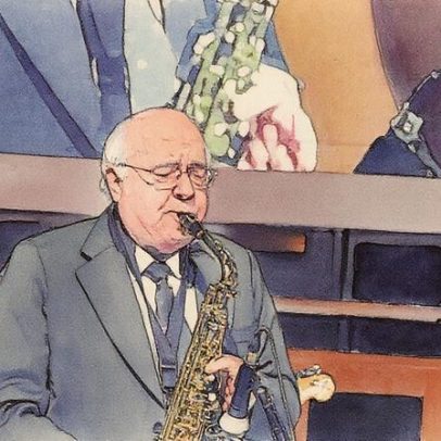 Luis Fernando Verissimo encantava com seu saxofone em banda de jazz
