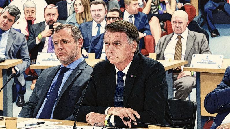 Ex-presidente Jair Bolsonaro durante interrogatório no STF (Foto: Reprodução)