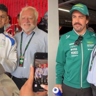 Idoso do meme 'rindo de nervoso' recebe carinho de pilotos no GP da Hungria