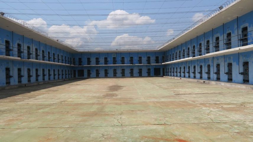 Pátio do raio de celas da penitenciária Venceslau 1, em Presidente Venceslau, interior de SP (Foto: Divulgação/Mecanismo Nacional de Prevenção e Combate à Tortura)