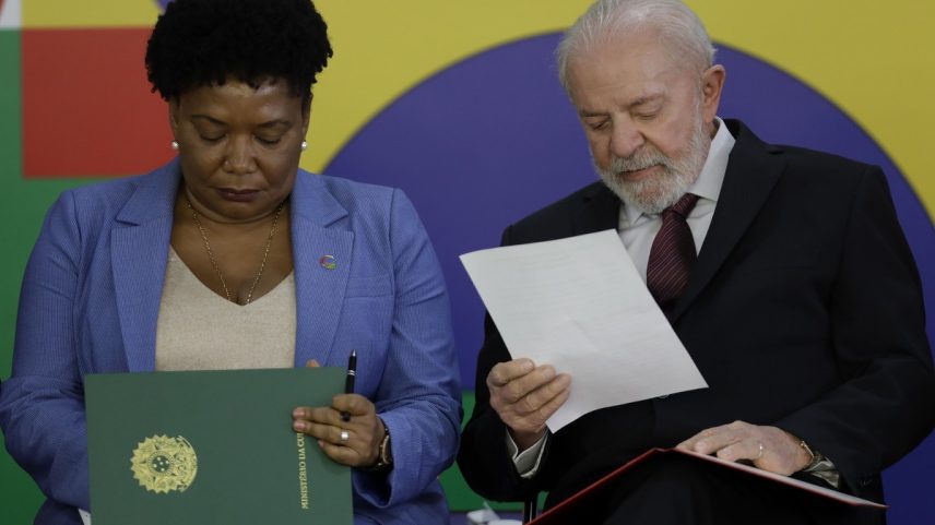 Ministra Margareth Menezes e o presidente Lula (Foto: Cristiano Mariz)