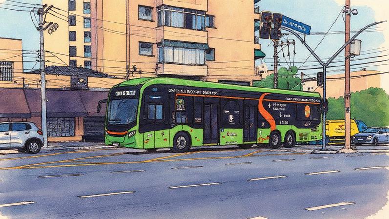 Ônibus elétrico circula na cidade de São Paulo (Foto: Divulgação/Prefeitura de São Paulo)