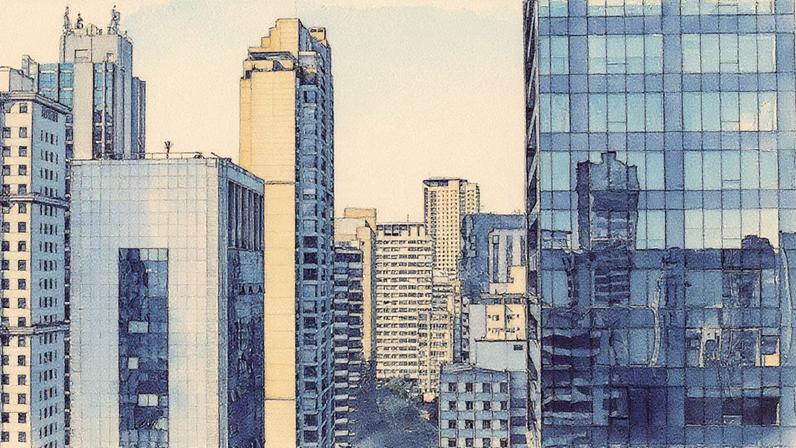 Prédios da Faria Lima: centro financeiro de São Paulo está sendo alvo de buscas em operação da Receita Federal (Foto: Victor Moriyama/Bloomberg/1-9-2022)