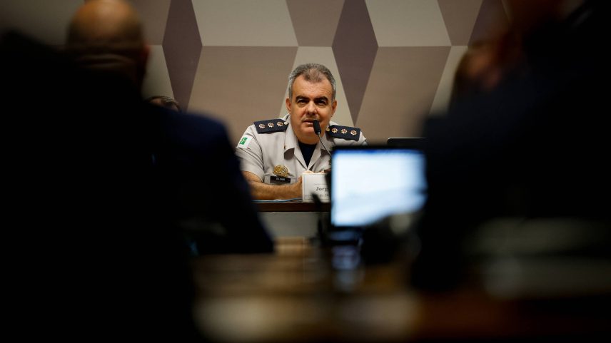 Coronel da PMDF Jorge Eduardo Naime, um dos réus da ação penal, em depoimento à CPI do 8 de janeiro em 2023 (Foto: Pedro Ladeira - 26.jun.2023/Folhapress)