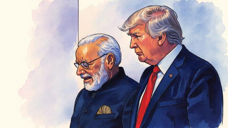 Primeiro-ministro da Índia, Narendra Modi, e o presidente Donald Trump (Foto: Bloomberg)