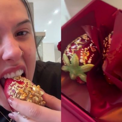 Ana Castela investe R$ 2 mil em 'morango do amor de luxo' e comenta sobre o preço