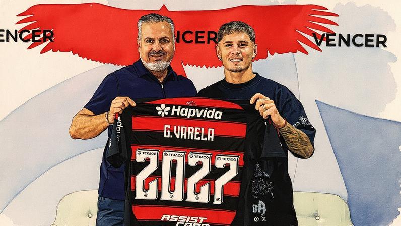 Flamengo anuncia renovação de Varela até 2027 (Foto: Divulgação/Flamengo)
