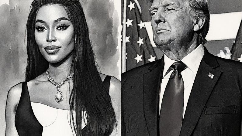 Naomi Campbell e Donald Trump posam juntos em um evento (Foto: Reprodução)