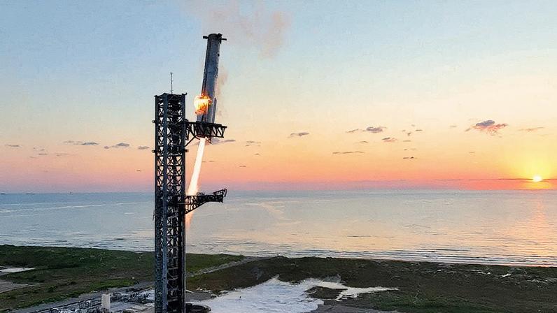 O sucesso do teste do Starship não apenas aproxima a SpaceX de realizar a ambição de enviar humanos a Marte, mas também solidifica sua posição como líder no mercado de lançamentos espaciais. (Foto: SpaceX/Handout/Anadolu via Getty Images)