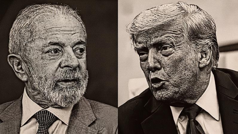 O presidente do Brasil, Luiz Inácio Lula da Silva, e o presidente dos EUA, Donald Trump (Foto: EVARISTO SA/AFP e Kevin Dietsch/Getty/VEJA)