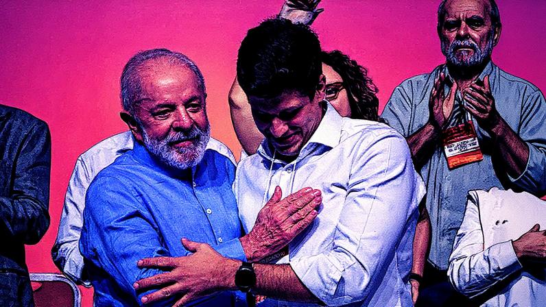 Presidente Lula e João Campos, Prefeito de Recife no Congresso Nacional do Partido Socialista Brasileiro (PSB) — Foto: Brenno Carvalho / Agência O Globo