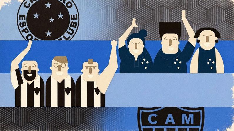 Pesquisa O GLOBO/Ipsos-Ipec mostra números das torcidas de Atlético-MG e Cruzeiro (Foto: Editoria de Arte)